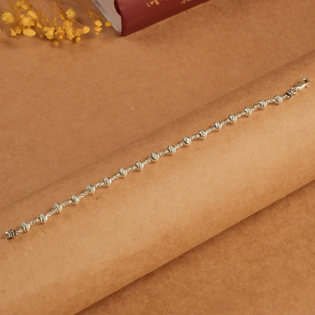 5-6 MM Silver CNC Beads Bracelet