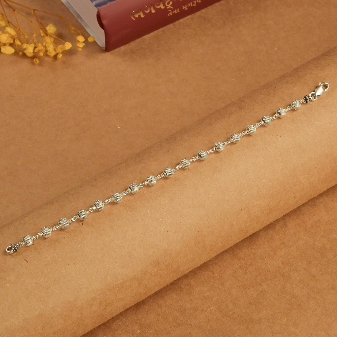 5-6 MM CNC Silver Beads Bracelet