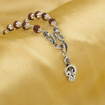 Om Silver Pendant With Rudraksha Mala
