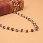 Rudraksha Mala With Om Namah Shivay Silver Beads