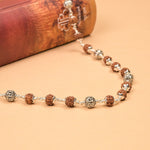 Rudraksha With Shree Hari Silver Beads Mala