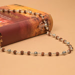 Rudraksha With Round Silver Beads Mala