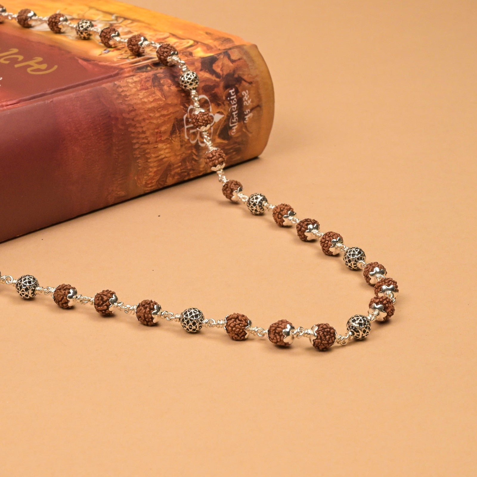 Rudraksha With Silver Beads Mala
