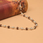Rudraksha With CNC Silver Beads Mala