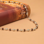 Rudraksha With Premium CNC Silver Beads Mala