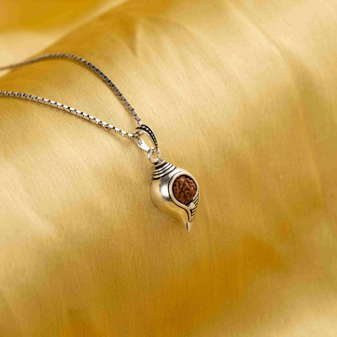 Shiv Shankh Silver Pendant