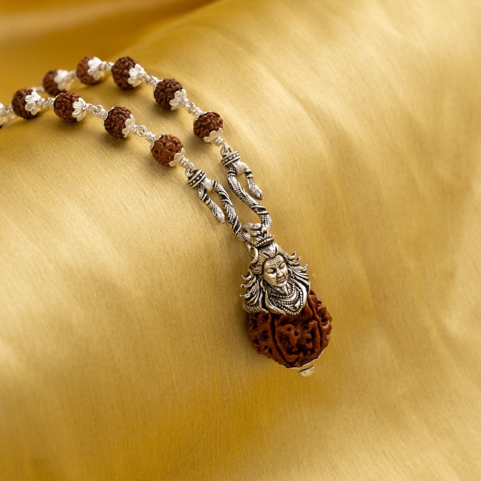 Shiva Pendant with Rudraksha Mala