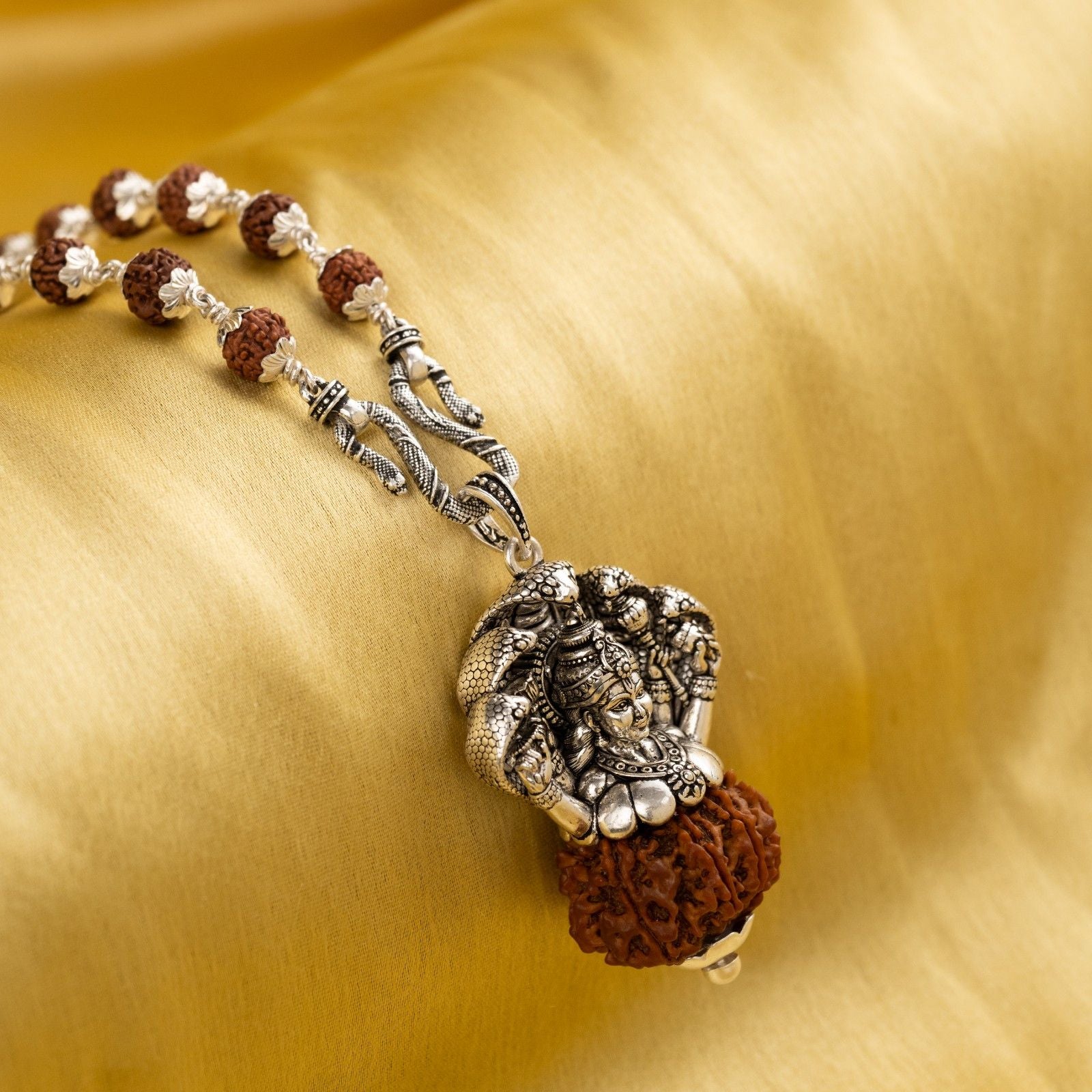Vishnuji Pendant With Rudraksha Mala