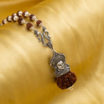 Maa Durga Pendant with Rudraksha Mala