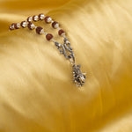 Lord Shiva Nandi Silver Pendant With Rudraksha Mala