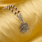 Ashtamukha Gandabherunda Narasimha Silver Pendant With Rudraksha Mala