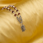 Shri Krishna Silver Pendant With Rudraksha Mala
