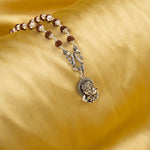 Laddu Gopal with Calf Silver Pendant With Rudraksha Mala
