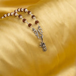 Lord Shrinathji Face Silver Pendant With Rudraksha Mala