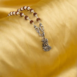 Bal Krishna silver pendant With Rudraksha Mala