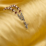 Divine Lord Krishna Flute Silver Pendant With Rudraksha Mala
