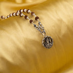 Lord Ram Silver Pendant With Rudraksha Mala 