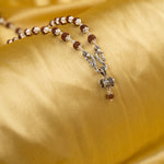 Damaru Silver Pendant With Rudraksha Mala 
