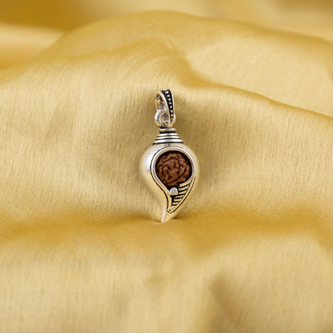 Shiv Shankh Silver Pendant