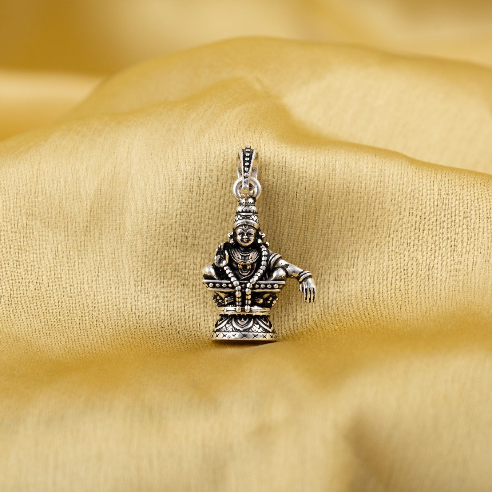 Lord Ayyappan Silver Pendant