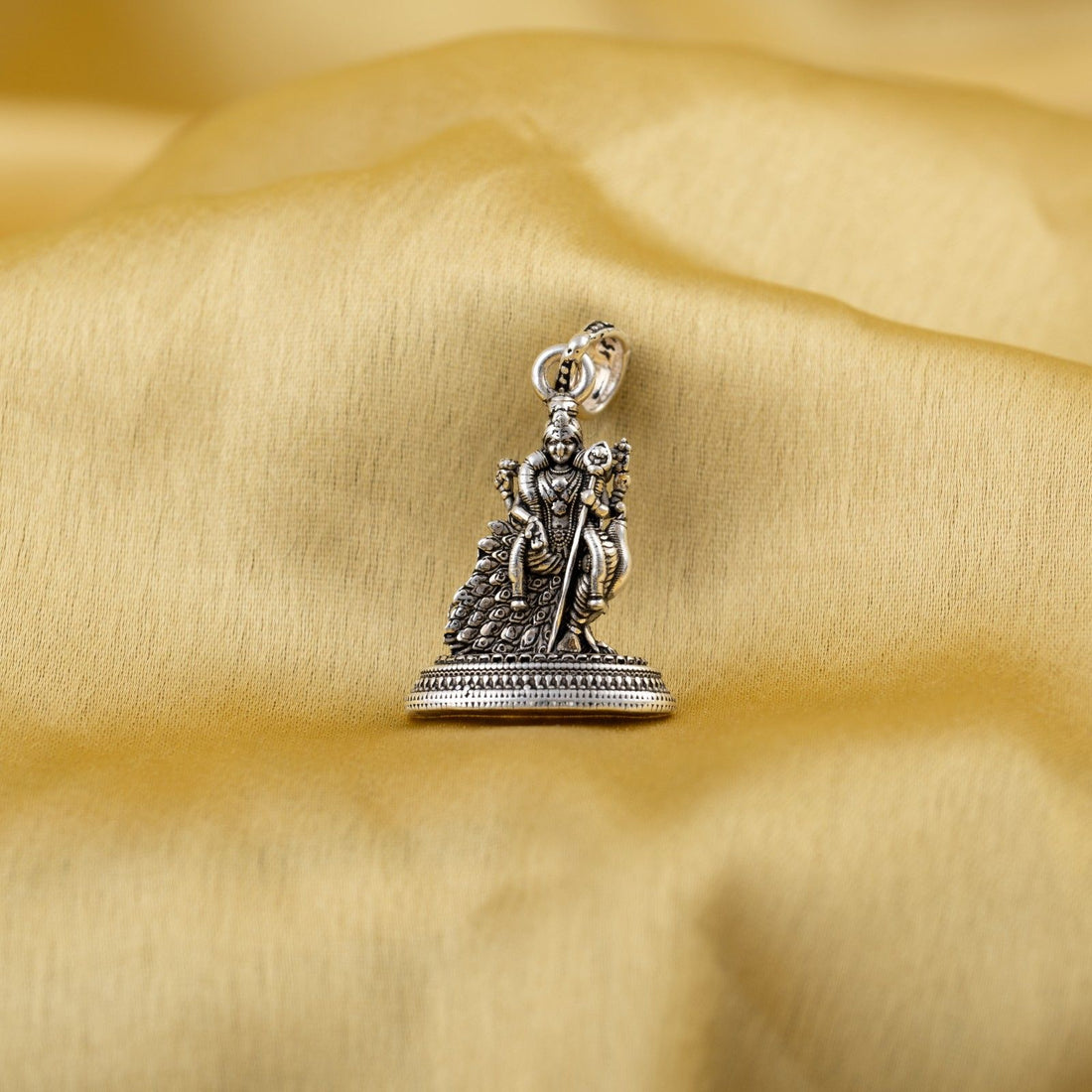 Lord Murugan Silver Pendant