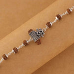 Rudraksha Silver Shiva Third Eye Bracelet