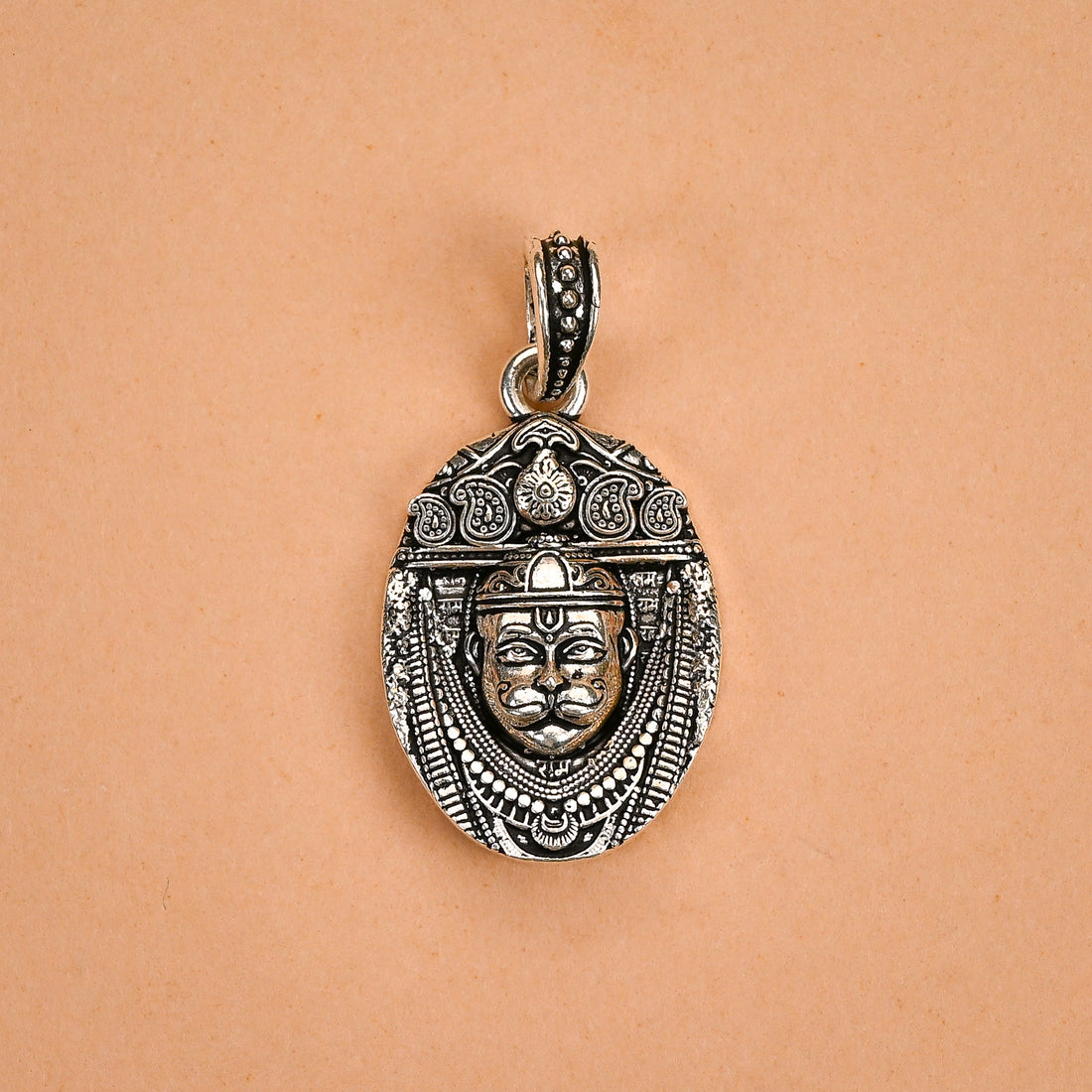 Hanuman Dada Face Silver Pendant