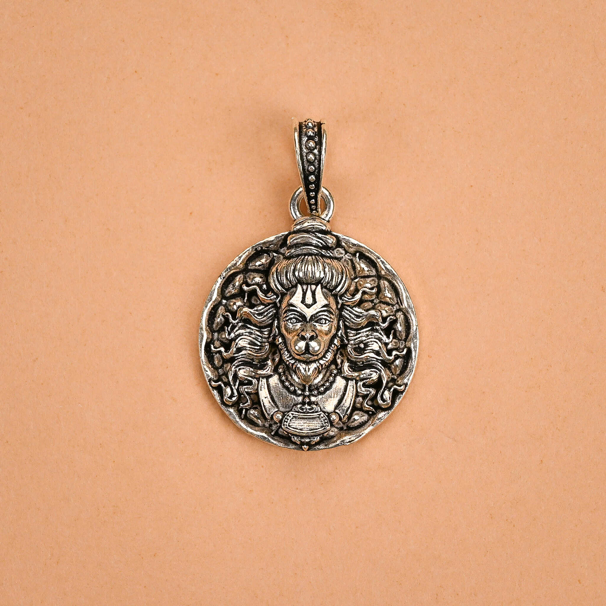 Lord Bajrangbali Silver Pendant