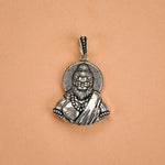 Peaceful Lord Hanuman Ji Silver Pendant
