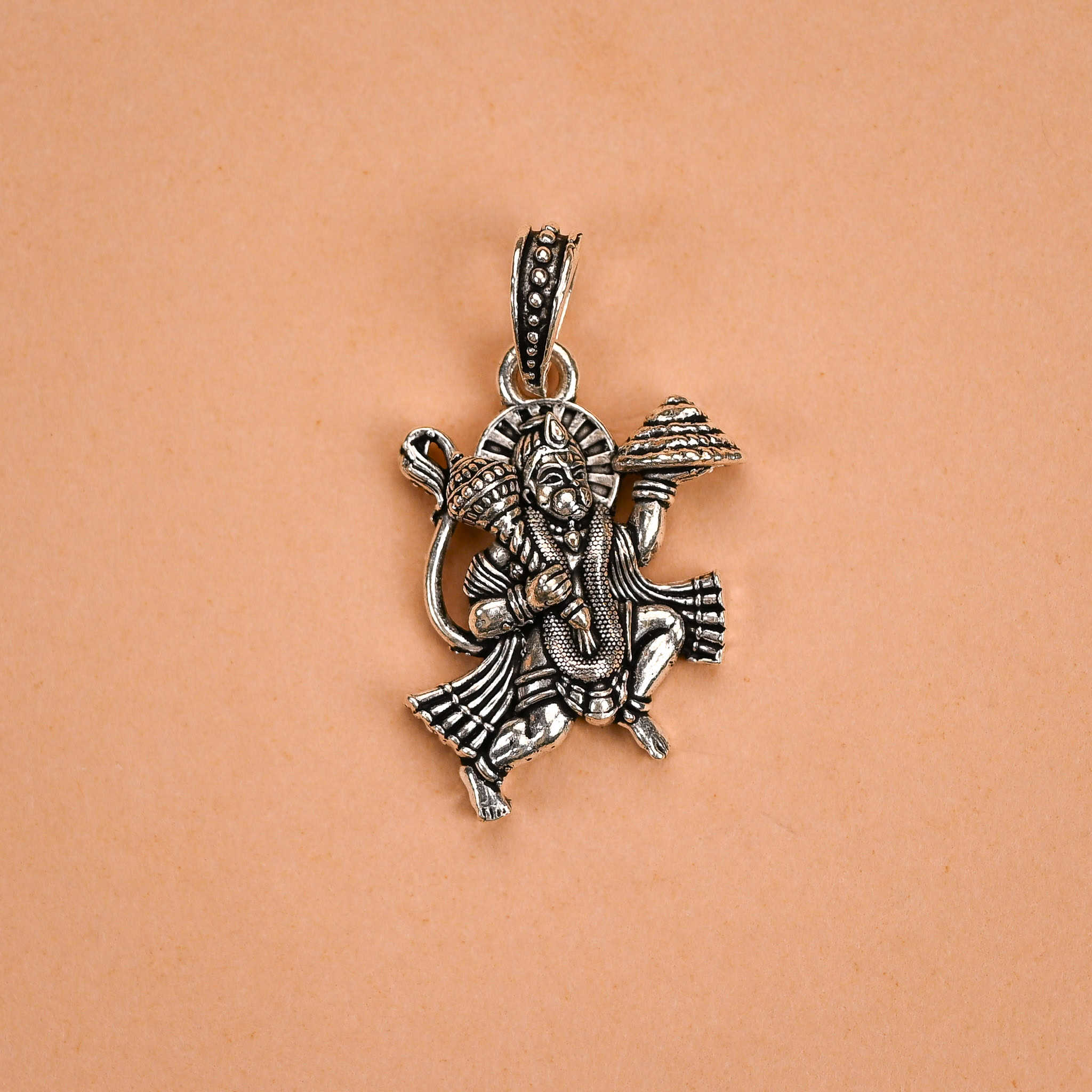 hanuman flying  Silver Pendant
