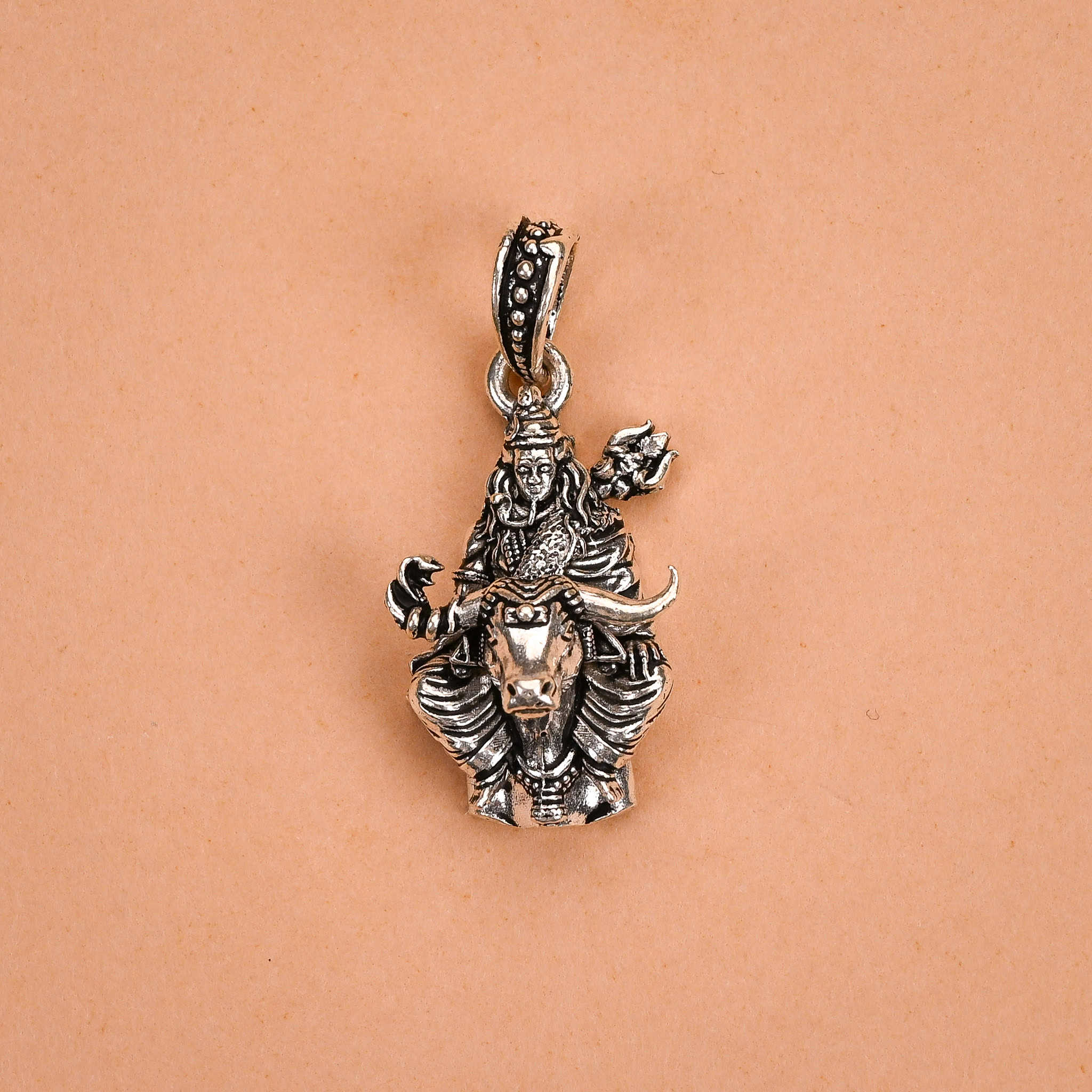 Shiva Nandi Silver Pendant