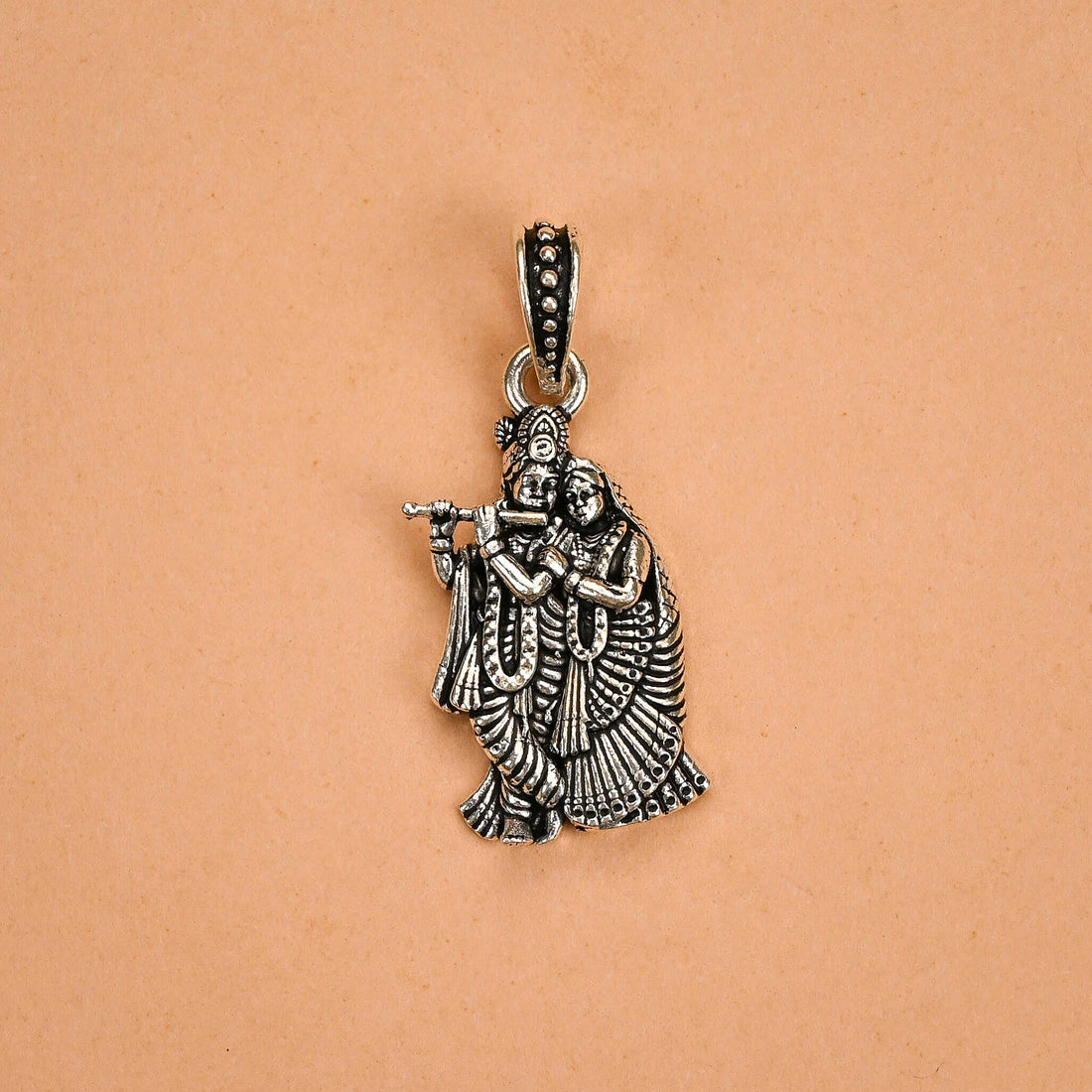 Lord Radha Krishna Ji Silver Pendant