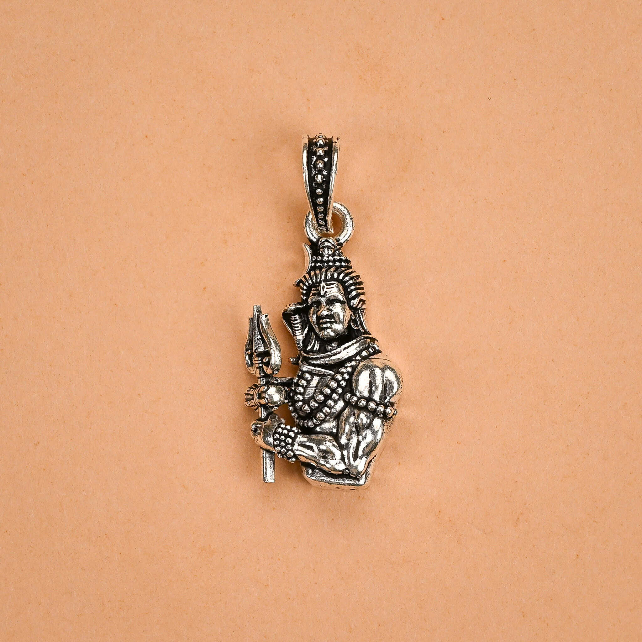 Lord Mahakal Trishul Silver Pendant