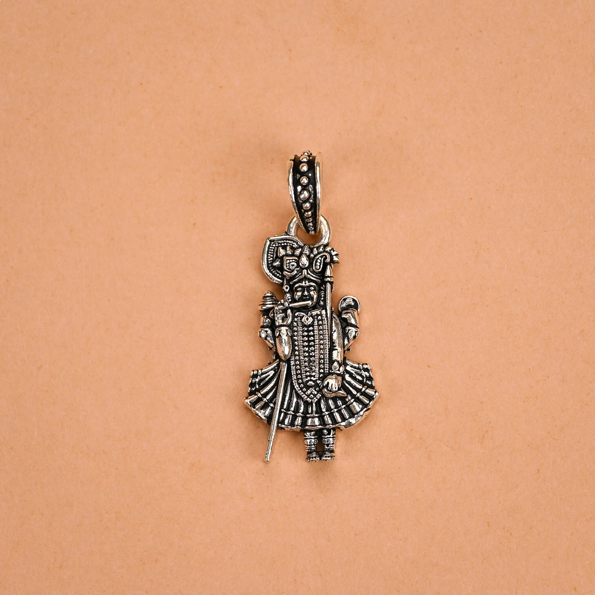 Lord Shreenath Ji Divine Silver Pendant
