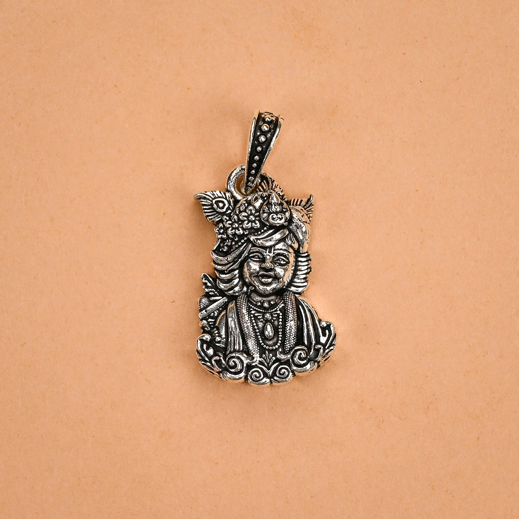 Lord Bal Krishna silver pendant