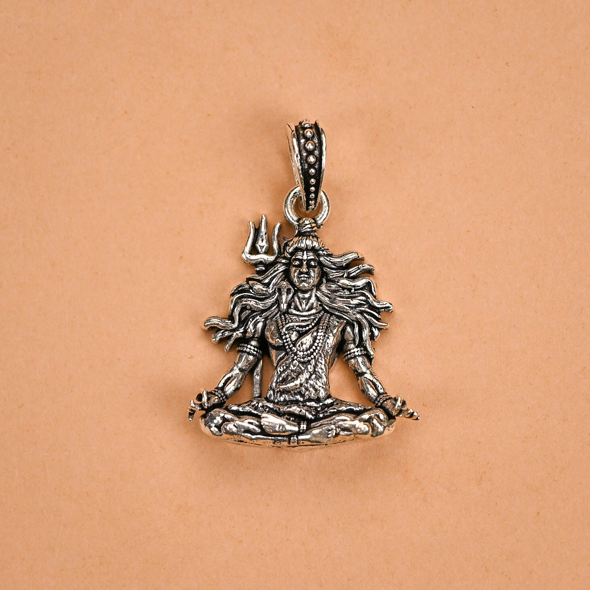 Adiyogi Shiva Silver Pendant - Second Image