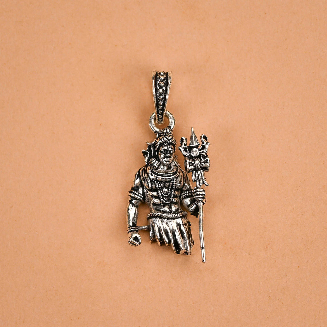 Lord Shiva Trishul Silver Pendant