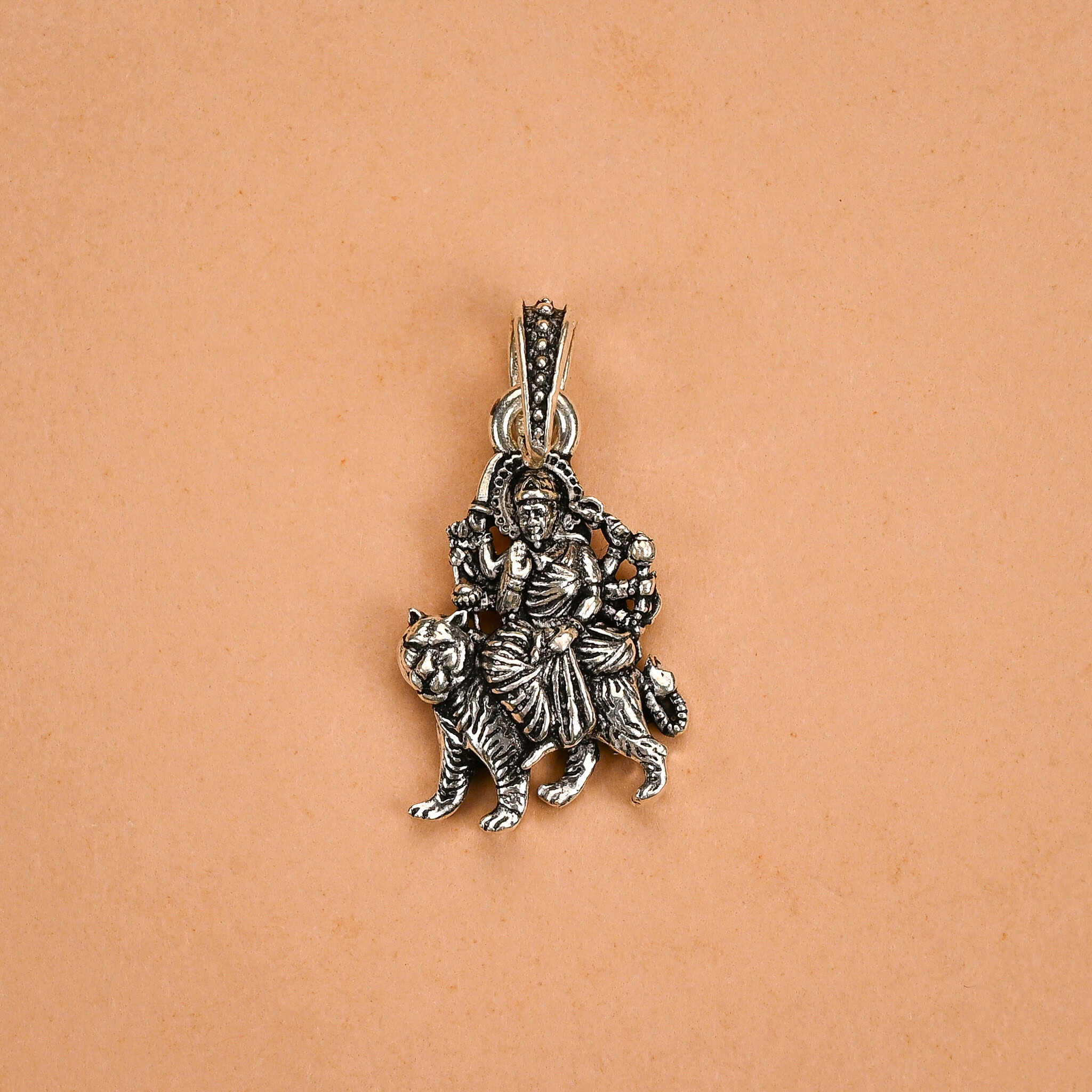 Goddess Durga silver pendant - Second Image
