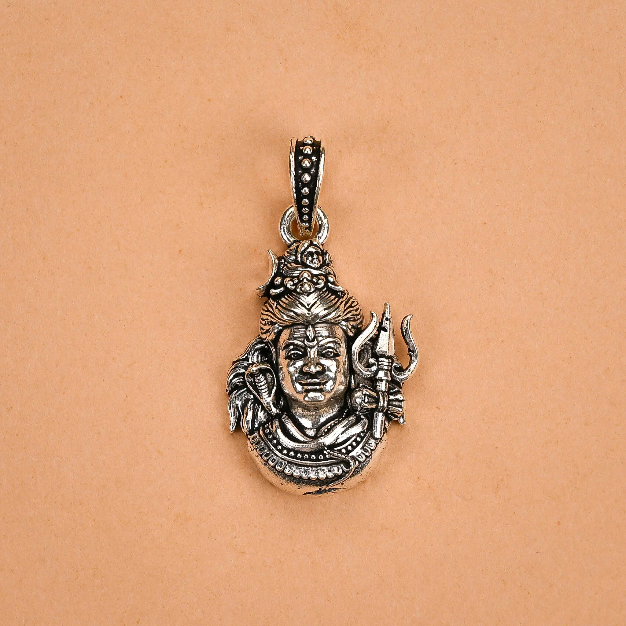 Lord Shiva Trishul Silver Pendant