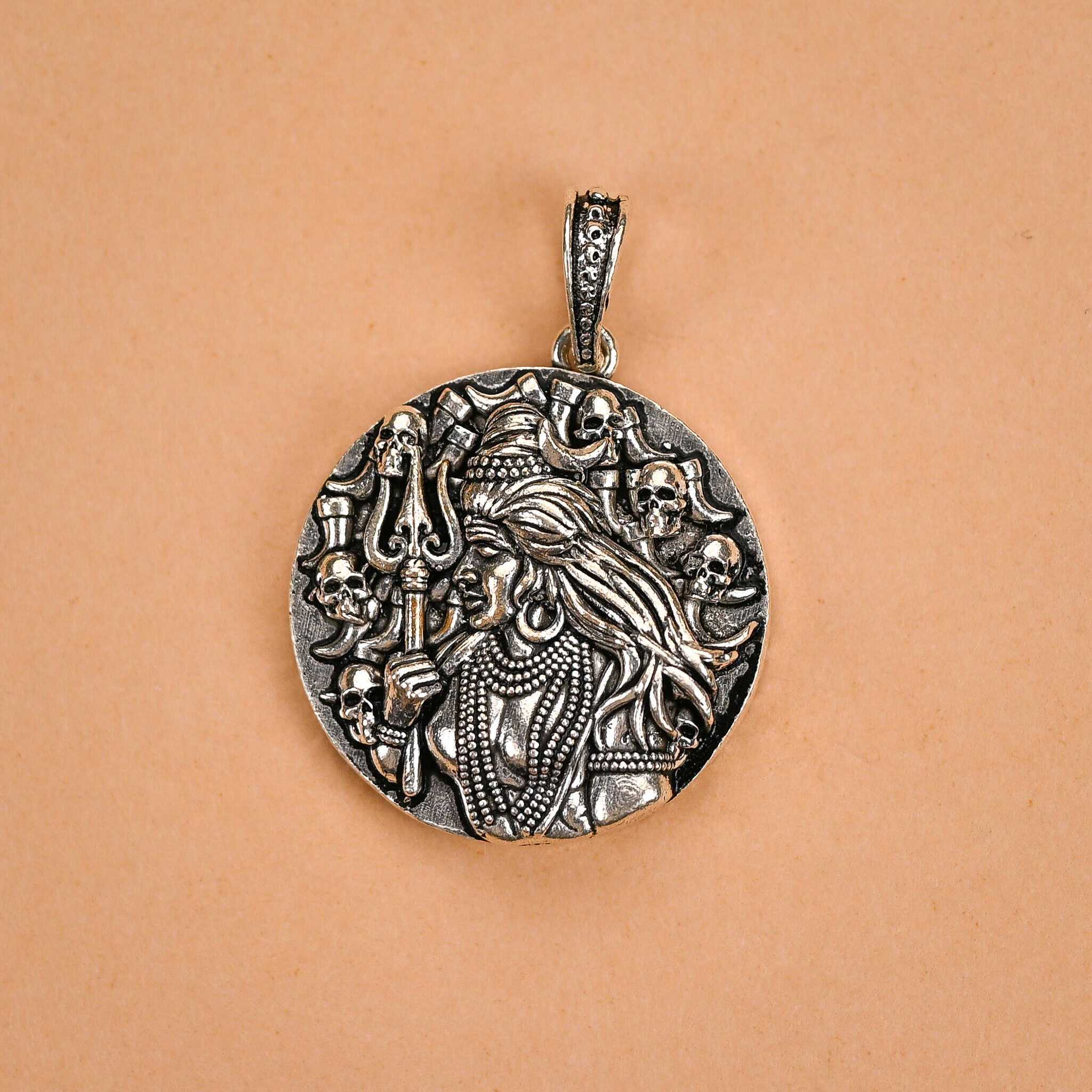 Lord Aghori Shiva Silver Pendant