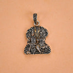 Divine Lord Vishnu Goddess Laxmi Blessing Sterling Silver Pendant
