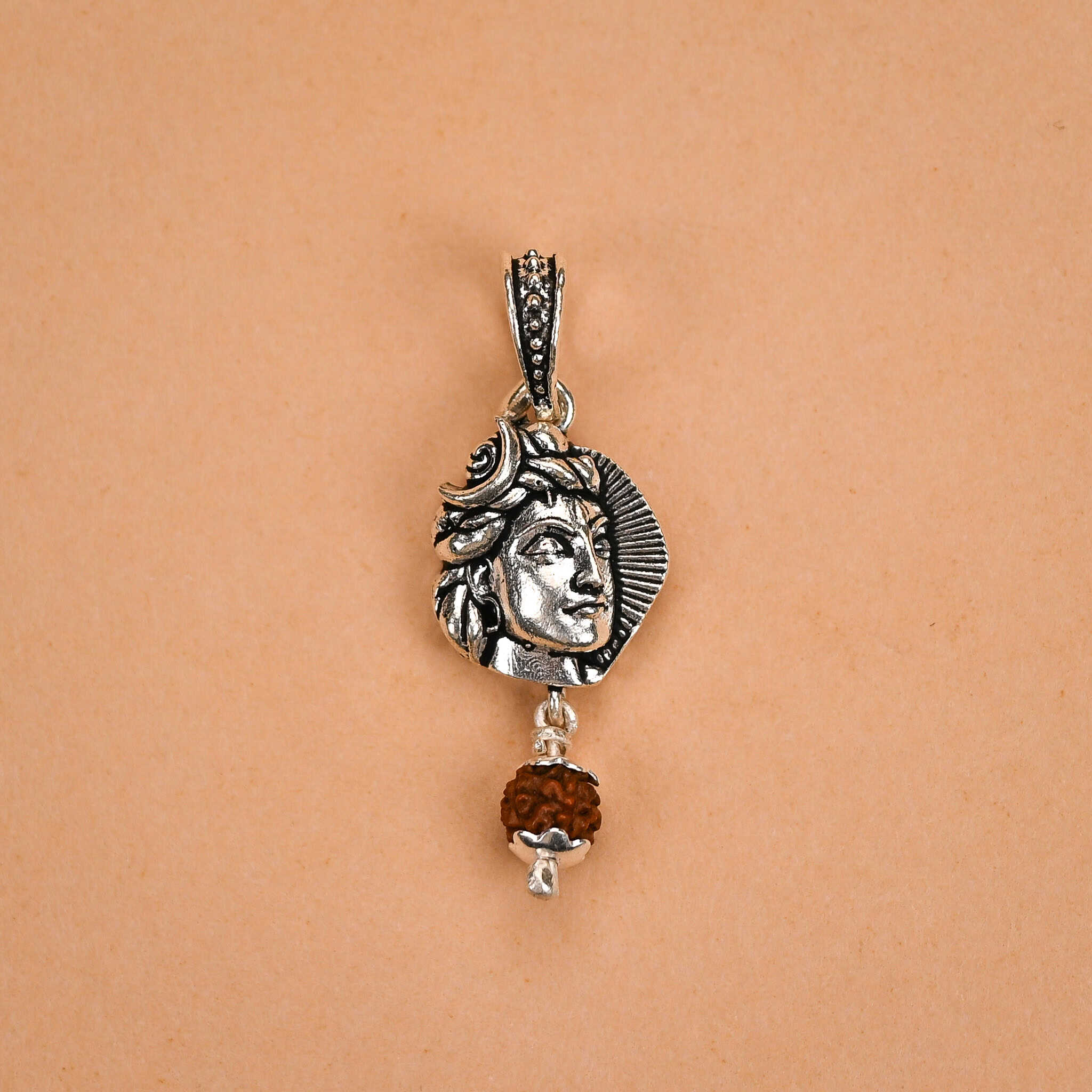 Lord Mahadev Rudraksha Silver Pendant