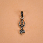 Trishul With Damaru Silver Pendant