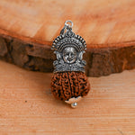 Maa Durga Pendant with 9 Mukhi Nepali Rudraksha