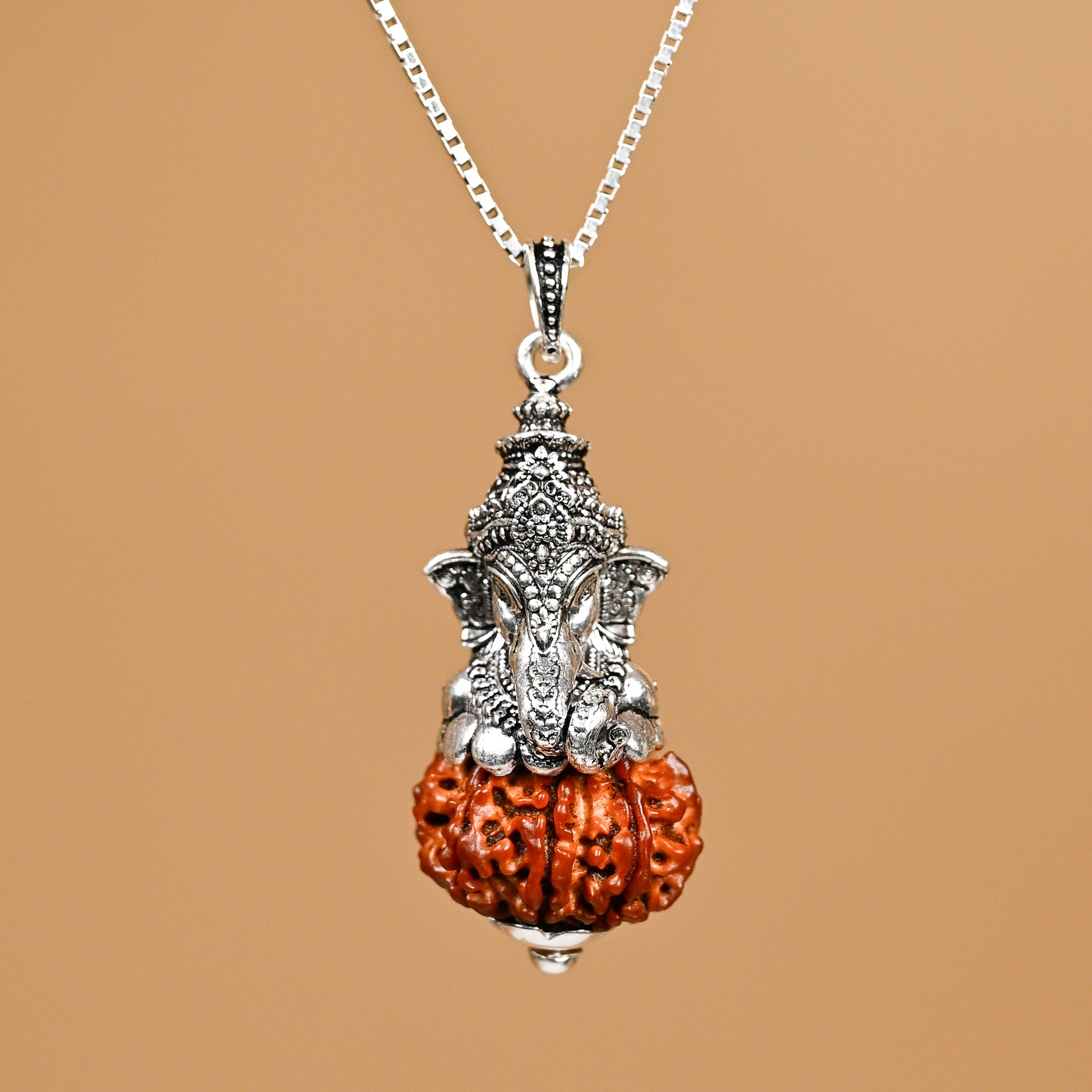 Ganeshji Pendant with 8 Mukhi Nepali Rudraksha