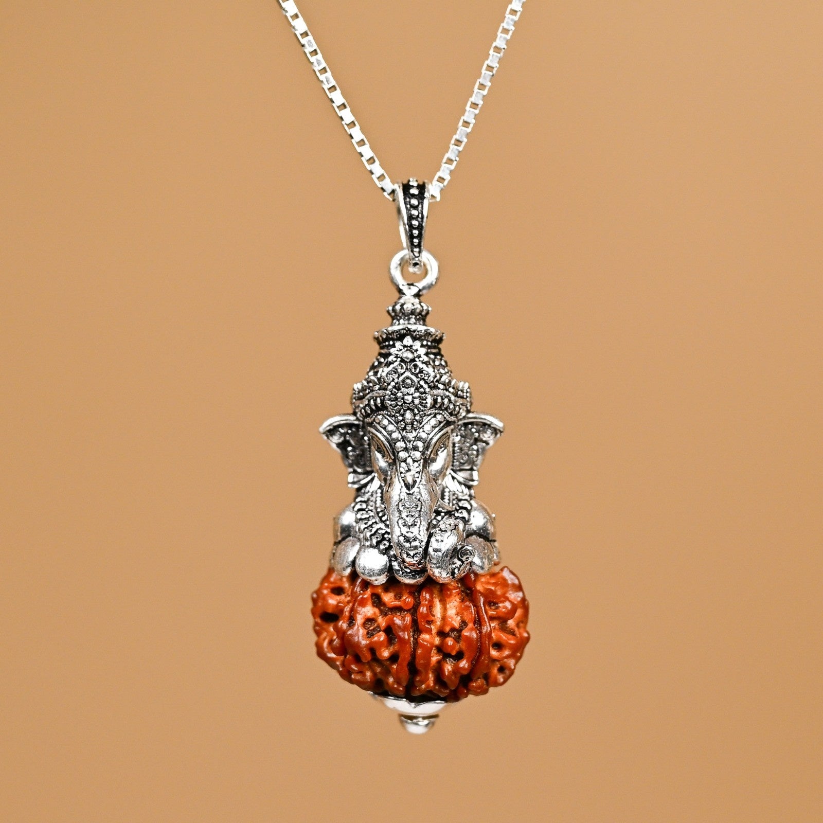 Ganeshji Pendant with 8 Mukhi Nepali Rudraksha