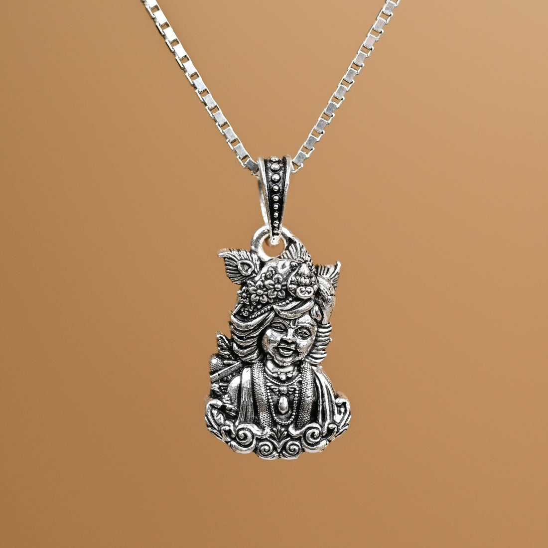 Krishna Silver Pendant