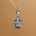 Lord Ganpati Silver Pendant With Chain 