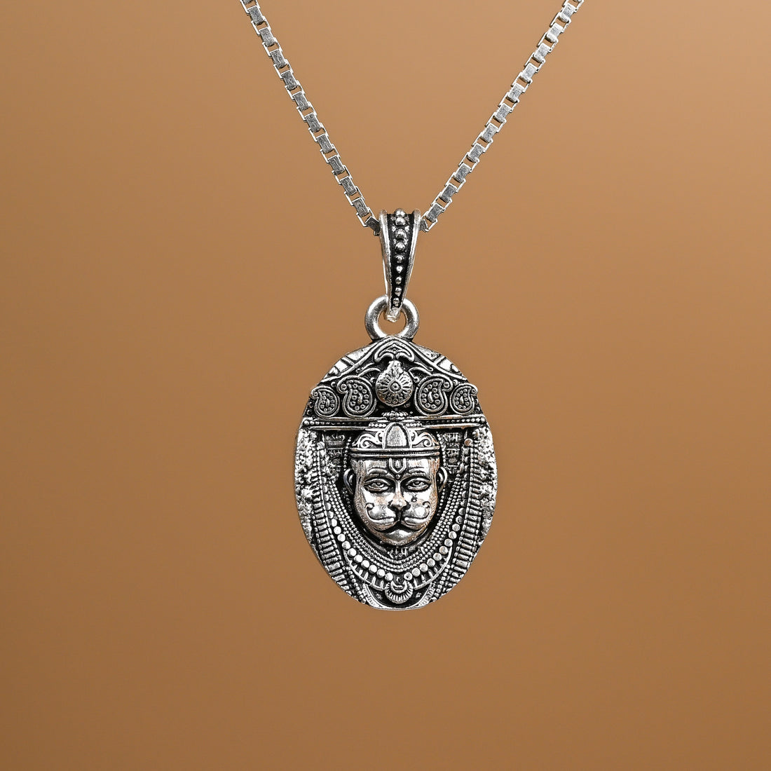 Hanuman Dada Face Silver Pendant