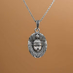 Hanuman Dada Face Silver Pendant With Chain 